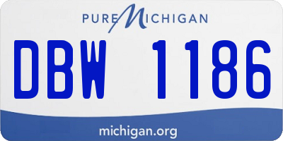 MI license plate DBW1186