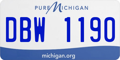 MI license plate DBW1190