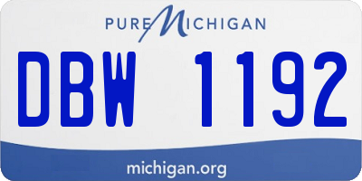 MI license plate DBW1192