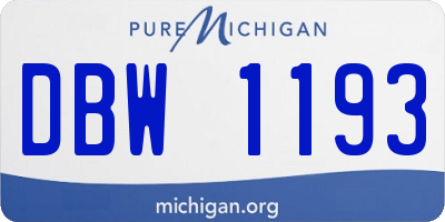 MI license plate DBW1193