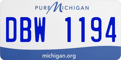 MI license plate DBW1194