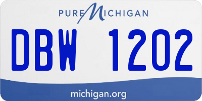 MI license plate DBW1202