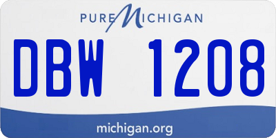MI license plate DBW1208