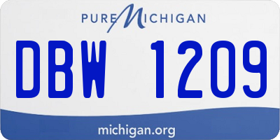 MI license plate DBW1209