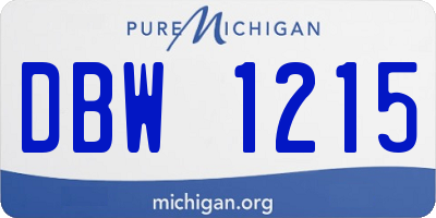 MI license plate DBW1215