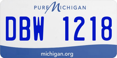 MI license plate DBW1218