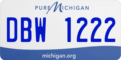MI license plate DBW1222