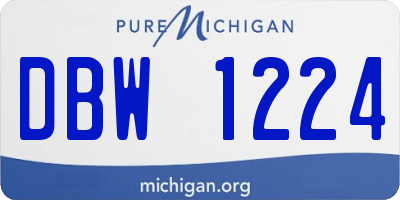 MI license plate DBW1224