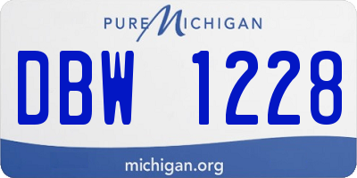 MI license plate DBW1228