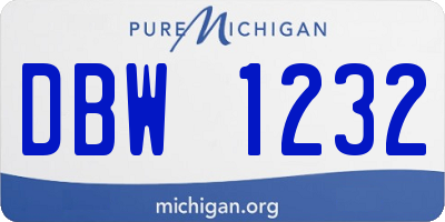 MI license plate DBW1232