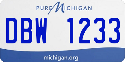 MI license plate DBW1233