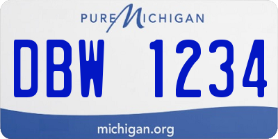 MI license plate DBW1234