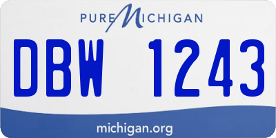 MI license plate DBW1243