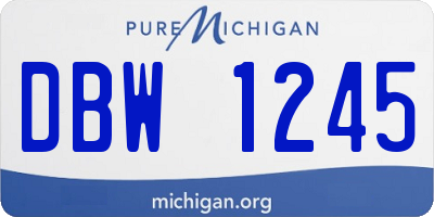 MI license plate DBW1245