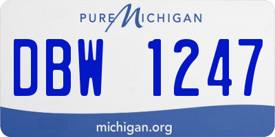 MI license plate DBW1247