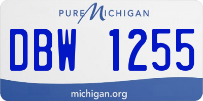 MI license plate DBW1255