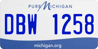 MI license plate DBW1258