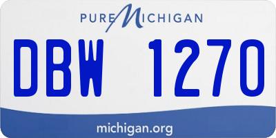 MI license plate DBW1270