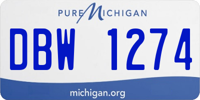 MI license plate DBW1274