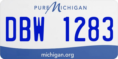 MI license plate DBW1283