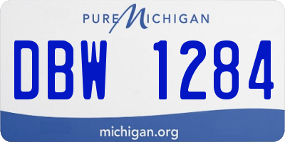MI license plate DBW1284