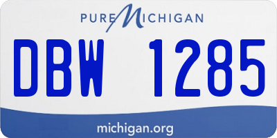 MI license plate DBW1285