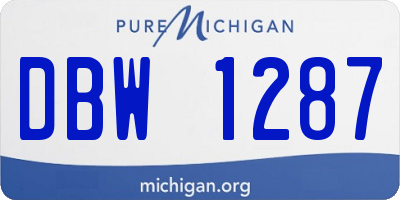 MI license plate DBW1287