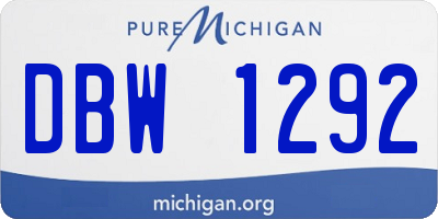 MI license plate DBW1292