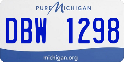 MI license plate DBW1298