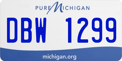MI license plate DBW1299