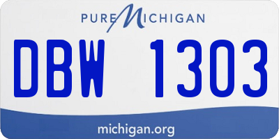 MI license plate DBW1303