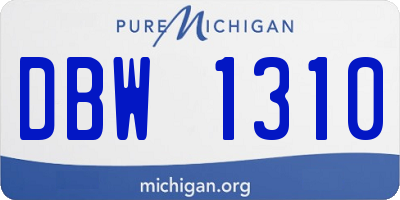 MI license plate DBW1310