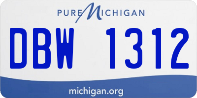 MI license plate DBW1312