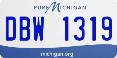MI license plate DBW1319