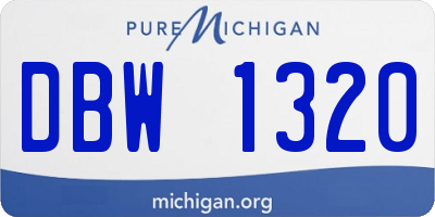 MI license plate DBW1320