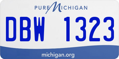 MI license plate DBW1323