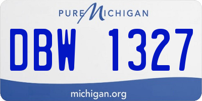 MI license plate DBW1327