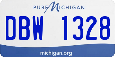 MI license plate DBW1328