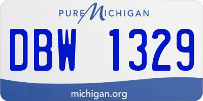 MI license plate DBW1329