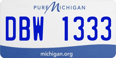 MI license plate DBW1333