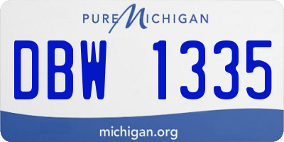 MI license plate DBW1335