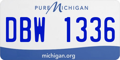 MI license plate DBW1336