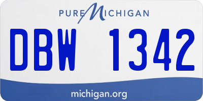 MI license plate DBW1342