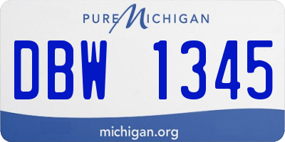 MI license plate DBW1345