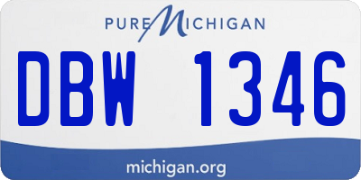 MI license plate DBW1346