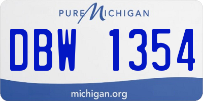 MI license plate DBW1354