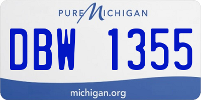 MI license plate DBW1355