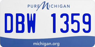MI license plate DBW1359
