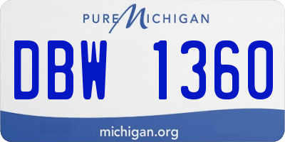 MI license plate DBW1360