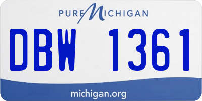 MI license plate DBW1361